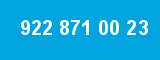 922 871 00 23 922 871 00 23